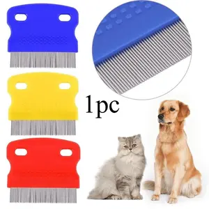 1pc Stainless Steel Dogs and Cats Combs, Pet Long-haired, Short-haired, Flea Combs, Floating Hair, Pet Close-toothed Combs