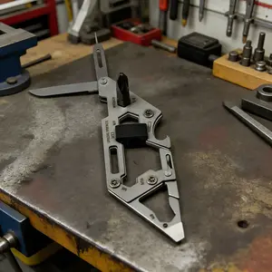 1PC, multifunctional small tool, lockless folding knife, all steel material, integrated with functions such as screwdriver, card retrieval needle, bottle opener, etc., compact size, easy to store or carry, suitable for outdoor or home use, ho