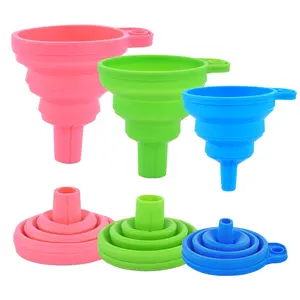 Kitchen  Collapsible Funnel Set of 3,Small and Large,Flexible-Foldable-Cooking--Grade Funnels for Filling Small or Mini Bottles,Perfume,Filling Capsules,Fry Oil Filter,Essential Oil,