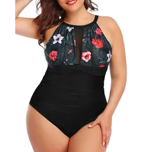 Aqua Eve Plus Size Swimsuit Women One Piece Swimsuit Tummy Control High Neck Bathing Suit Ruched Swimwear  SwimWeek  summervibes