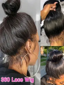 360 Drawstring Lace Front Wigs Glueless Human Hair Pre Plucked Invisible Strap Curly Wave Glueless Full Lace Human Hair Wigs With Drawstring Hidden Strap 360 Kinky Curly Wig For Women