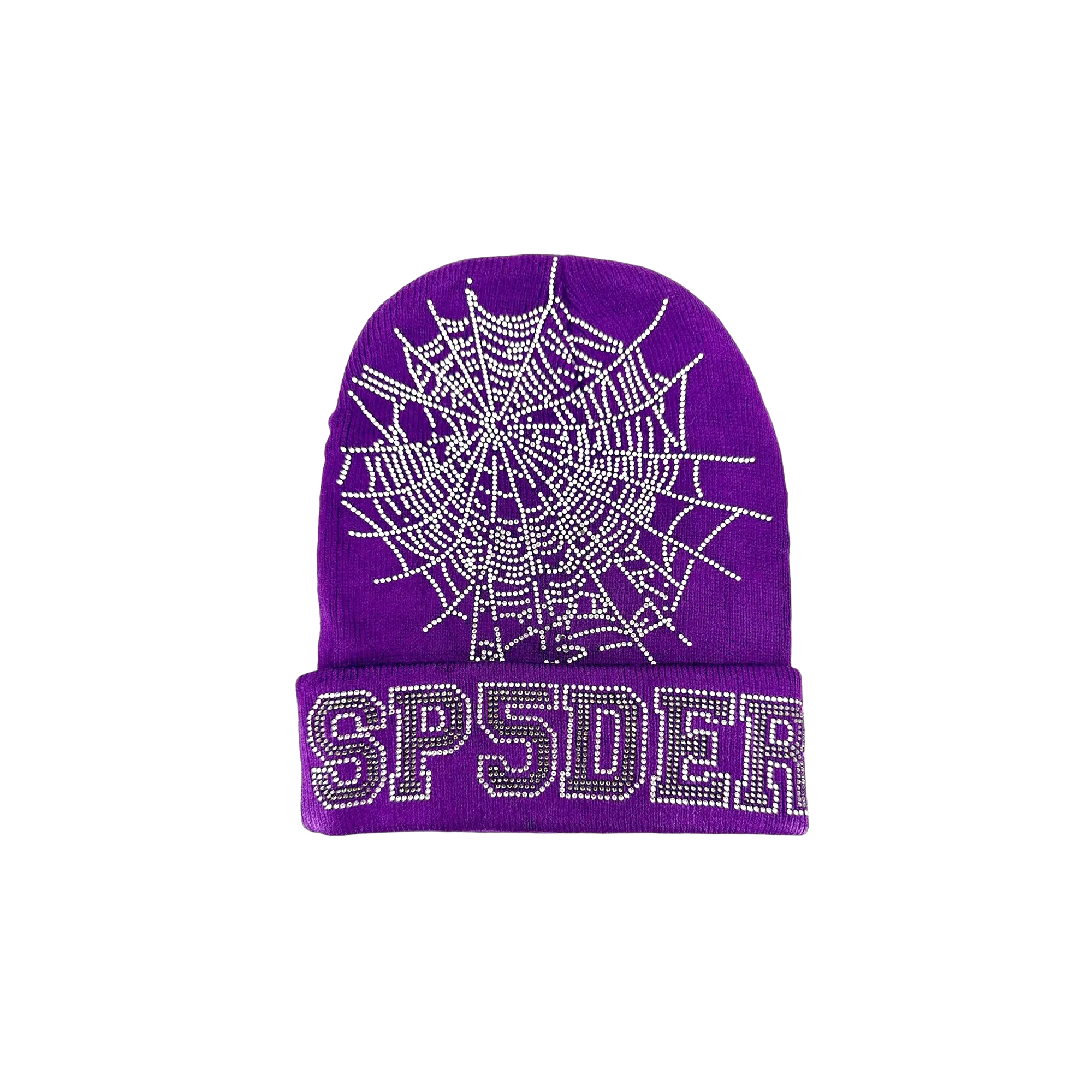 RHINESTONE WEB BEANIE "Purple" SP5der108