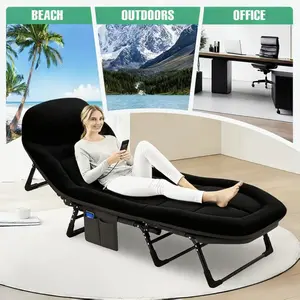 Convertible Folding Recliner to Bed - Extra Thick Mattress & Pillow, Breathable Fabric & Sturdy Frame for Living Room, Office, Camping