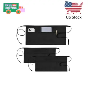Server Apron, Waitress Apron with 3 Pockets, Short Aprons