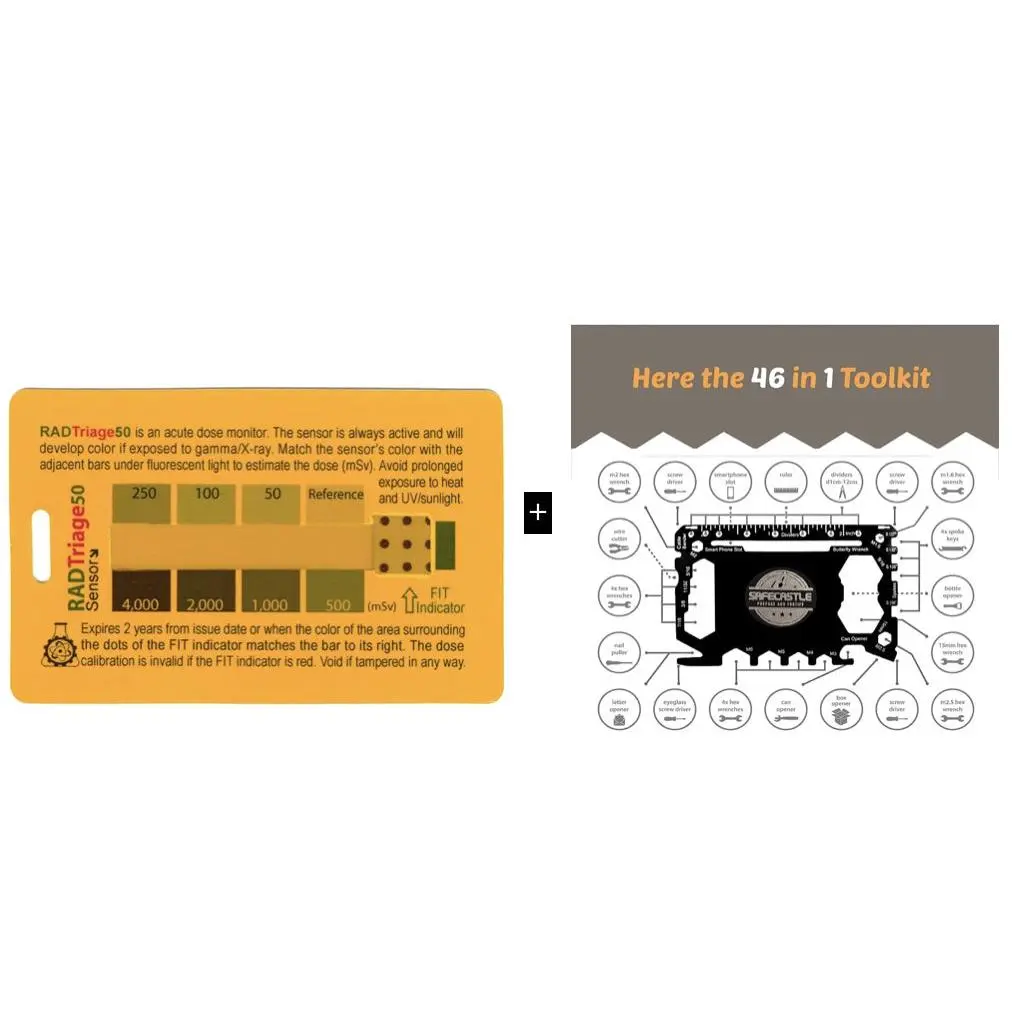 Combo of RAD Triage 50 Personal Radiation Detector & Safecastle tool kit