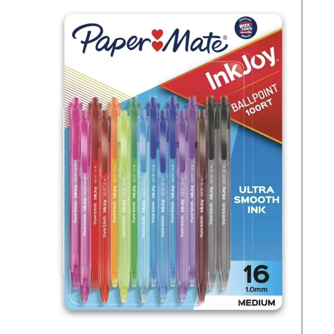 Paper Mate InkJoy Ballpoint Pens, 16 Count Assorted, Ultra Smooth Ink, 1.0mm Medium Tip, Perfect for Writing and Drawing