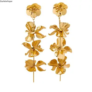 Women's Vintage Long Tassel Flower Drop Earrings, Trendy Elegant Fashion Jewelry, Stylish Chic Dangle Design, Lightweight Accessories Perfect for Daily & Party Wear