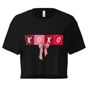 XOXO Bows Valentine's Crop Top T-Shirt