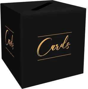Black Card Box Wedding Envelope Box  Card Box Holder Card Box for Wedding Birthday  Shower Party Raffle Box