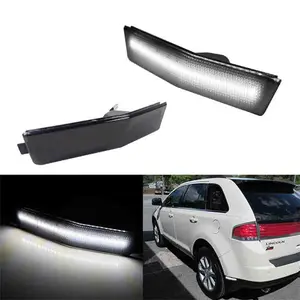 2PCS Smoked Lens White LED Reear Side Marker Lights For Lincoln MKX 2007 2008 2009 2010 Replace OEM 7A1Z15A201A & 7A1Z15A201B ﻿
