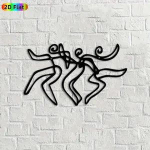 1pc Dancing Figures Metal Wall Art,Dynamic Dancing Figures Statue Mural, Ideal Gift for New Year, Easter, Dance Decor Enthusiasts, Rust-Resistant Metal Wall Decor Wall Sculptures, Perfect for Living Room Wall & Garden Fence Dancing Art Enthusiasts