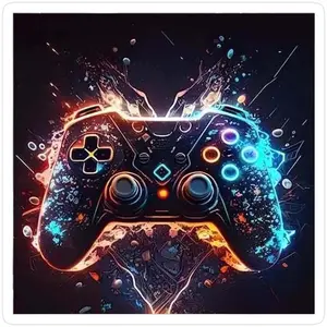 1 DIY diamond painting kit, 5D diamond art set, DIY decor, game controller explosion, full round diamond mosaic, diamond art, DIY art home decor, suitable for Christmas.