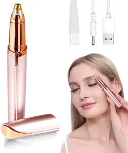 Eyebrow & Facial Trimmer: 2 in1 Rechargeable Facial Hair Removal & Eyebrow Shaver Painless Electric Facial Eye brow Razors Epilator