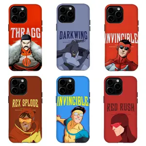Bold Trendy 1nvincible Series Hero Graphic Phone Case, Colorful Cartoon Character Design For iPhone 11 12 13 14 15 16 17 Pro Max For Samsung S26 S25 S24 S23 S22-Gift For Her/Him/Anime Lovers