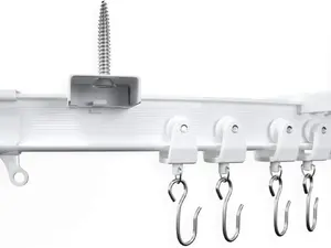 Curved Curtain Rail, Flexible Curved Ceiling Track for Curtains, Room Divider, RV Curtain, Shower Curtain, Hospital Curtain Track System (9.8FT)