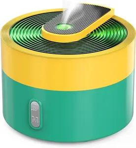 Premium Aromatherapy Diffuser, DAROMA 220ML Cool Mist Humidifier with 7 Colors Lights 2 Mist Mode Whisper-Quiet Operation, Elegant Design, Auto Shut-Off, for Office, Cyan-Pink/Yello-Green (USB Type-C Charger)
