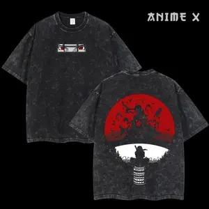 Retro Vintage Limited Uchiha Itachi the Betrayer - Naruto Anime Double Printed Washed Tee Unisex Oversize Anime Manga Lightweight Cotton T-Shirt Anime Fan