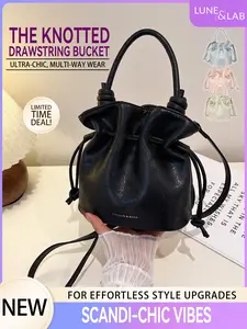New Fashion Unique Design Casual Bucket Bag High Aesthetic Shoulder Crossbody Bag, Stylish Small Batch Water Bucket Backpack