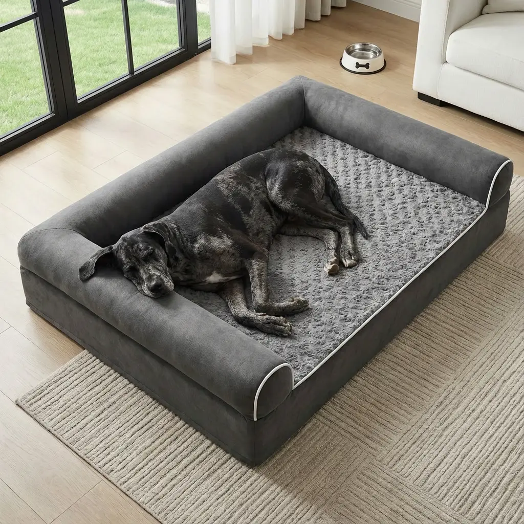 Orthopedic XL Dog Beds for Extra Large Dogs with Removable Washable pet mat Cover for Crate
