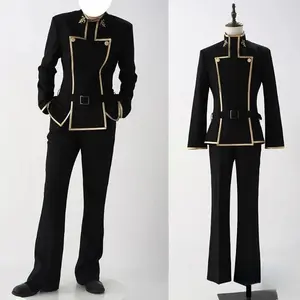 Anime Lelouch Vi Britannia Cosplay Costume Black School Uniform Top Pants Full Set for Men Role Play Outfit Theme Party