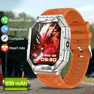Men Military Smart Watch, Flashlight & Compass, Waterproof Ip67, Bluetooth-compatible Call, Pedometer, Distance Tracker, Analog Digital Face, Multifunctional Smart Watch