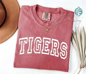 [Custom] Comfort Colors Custom School Mascot Shirt, Retro Game Day T-Shirt, Game Day, Personalized Spirit Shirt, Touchdown Season, Sports Shirt