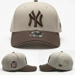 New Era 9FORTY New York Yankees Adjustable Cap – Beige & Brown Curved Brim MLB Hat with Embroidered NY Logo and World Series Side Patch, Limited Edition 2026 Urban Streetwear Gorra premium, moda urbana para hombres y mujeres