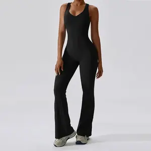 Women's V Back Jumpsuit - Breathable Comfortable Design with Stylish Fit yoga athletic