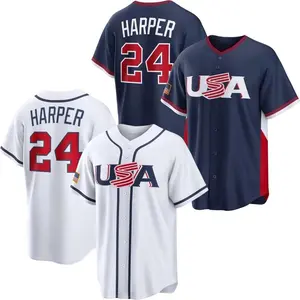 Bryce Harper Jersey USA 2026 World Baseball Classic NavyWhite STITCHED Shirt MenYouth Size #Baseballjersey