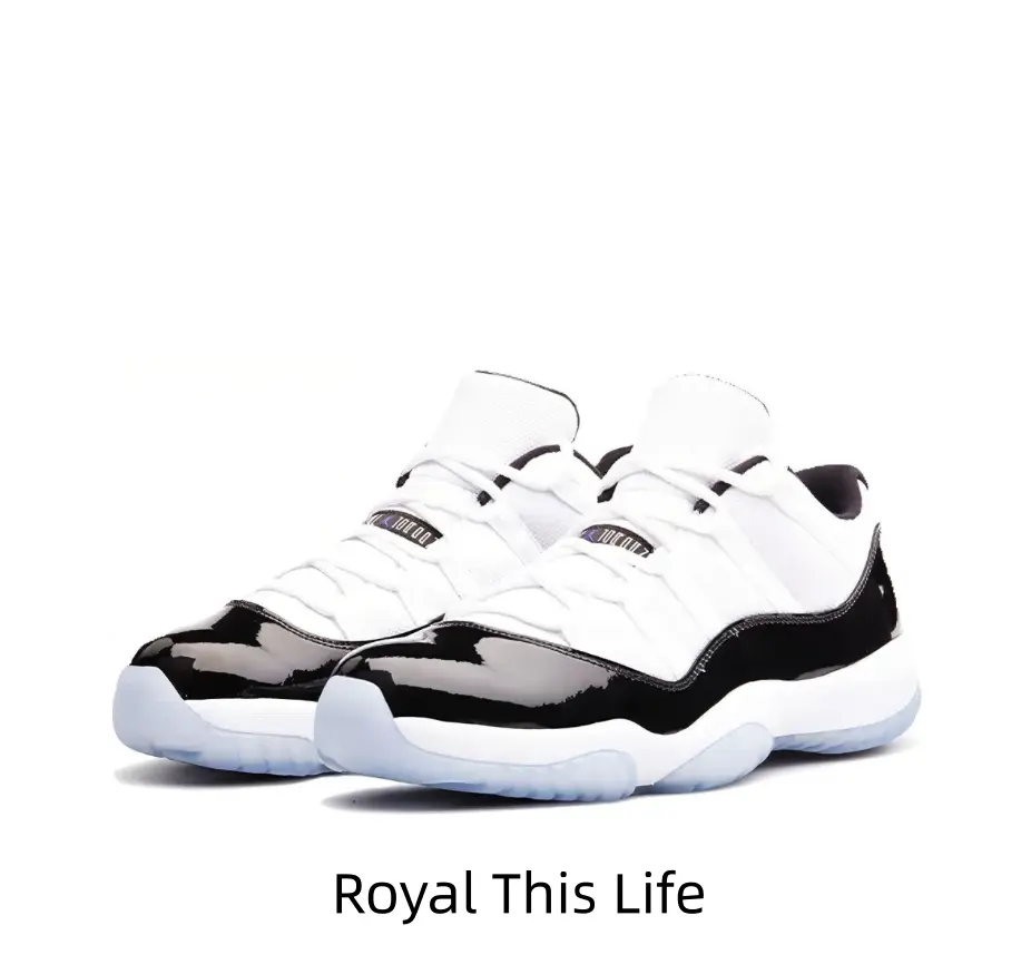Classic White Mesh & Leather Low-Top Sneaker with Glossy Black Patent Wrap & Translucent Crystal Outsole – Designed for Timeless Street Style & Retro Basketball Heritage