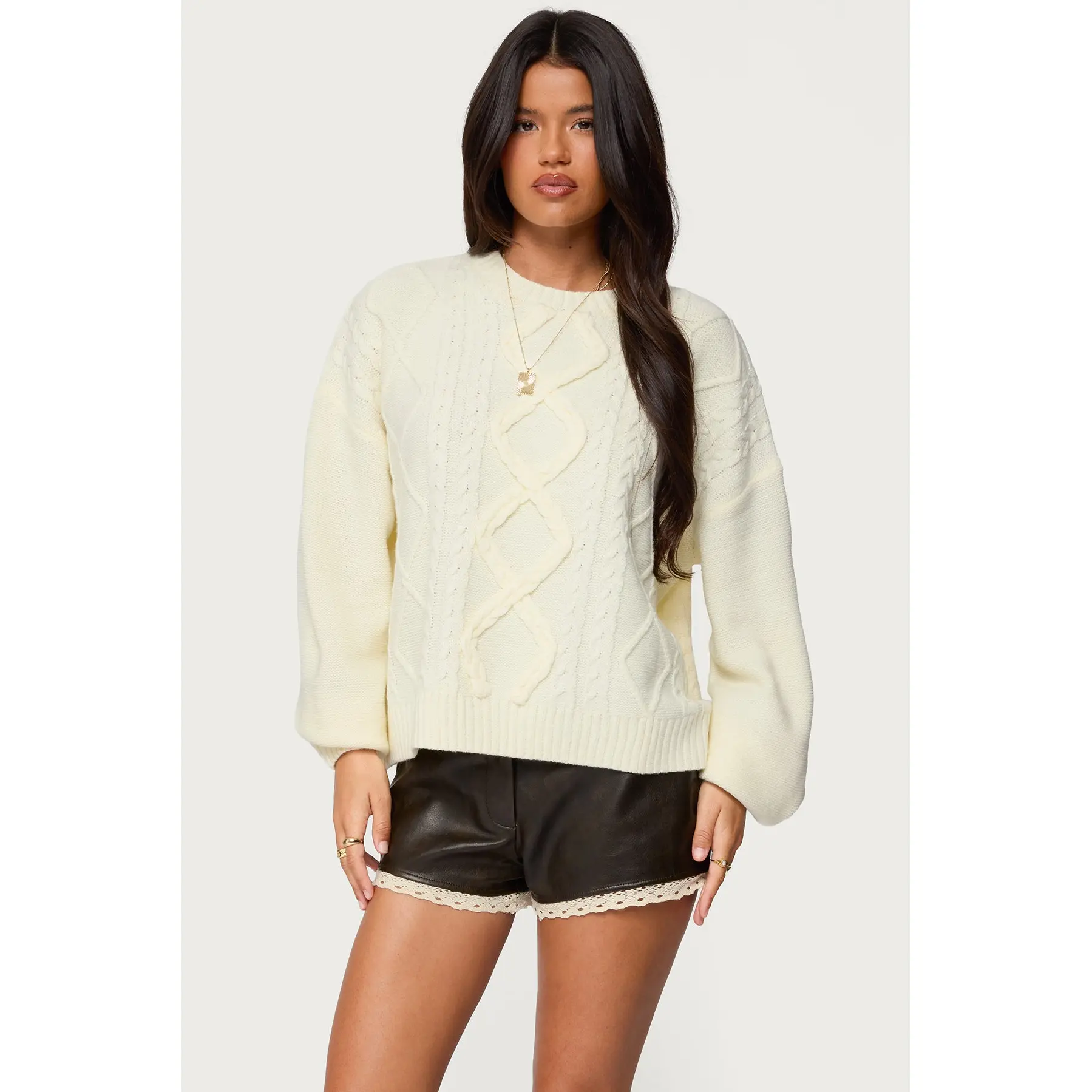 Braided Cable Knit Oversized Sweater Braided Cable Knit Oversized Sweater