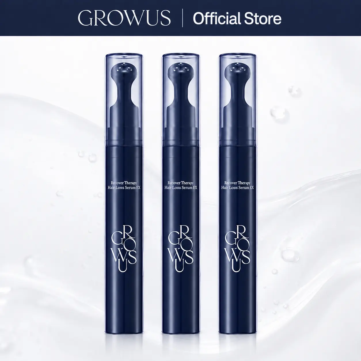 [NEW] GROWUS Recover Therapy Hair Booster Serum EX, Pack of 3 | Density Boosting Serum for Thinning Hair | Biotin Spicule Roll-On Scalp Treatment | For Thicker, Fuller-Looking Hair