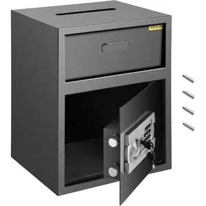VEVOR Digital Depository Safe 1.7 Cubic Feet Made of Carbon Steel Electronic Code Lock Depository Safe with Deposit Slot with Two Emergency Keys Depository Box for Home Hotel Restaurant and OfficeVEVOR Super Brand Day