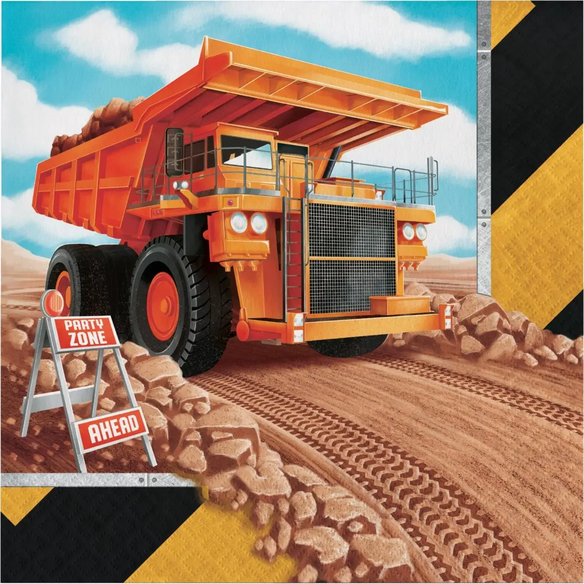Creative Converting Big Dig Construction Tableware Napkins, 16-Count