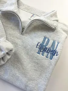 [Note to seller your CUSTOM] Custom Embroidered Nurse RN Quarter Zip Sweatshirt - Nurse Gift - Sweatshirt - Registered Nurse - Personalized Name - Monogram Nurses Gift