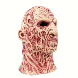 Glossy Finish, Realistic Zombie Mask with Vascular Texture - Full Neck Coverage, Perfect for Halloween, Horror Role-Playing, and Photo Shoots, Halloween Costume Accessory|Realistic Design|Silicone Mask Scary