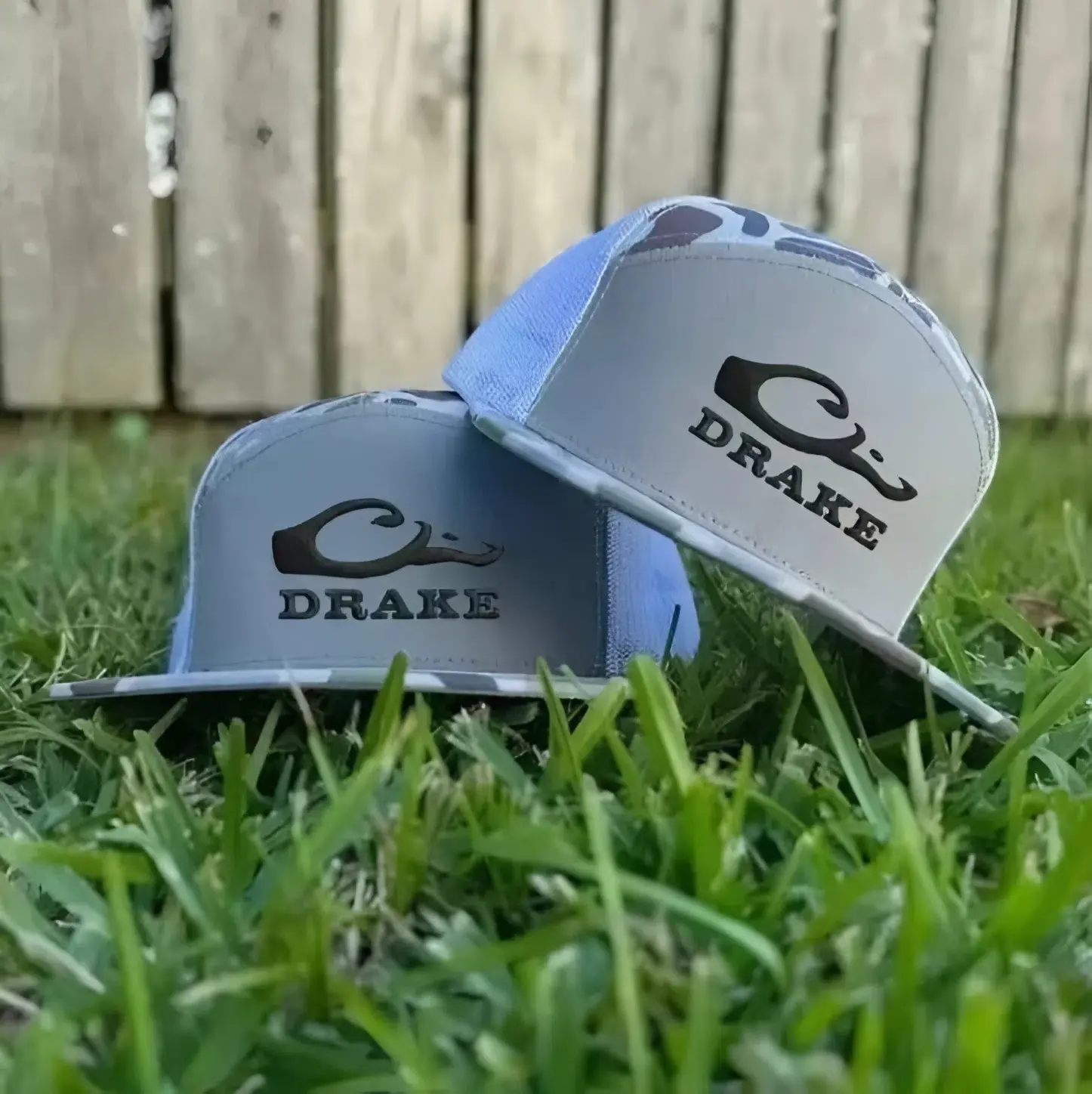 3 Design Drake Snapback Hat | Embroidered Snapback Huting Camo Mesh Cap | Flat Bill Farm Hat | Country Western Hunting Hat | Adjustable Snapback for Men Women Outdoor