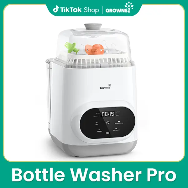 Grownsy Bottle Washer Pro - All in One Machine for Easy Cleaning - Sterilizer and Dryer for Baby Bottles, Pump Parts, and Sippy Cups./b01