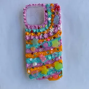 Handmade Junk Case Iphone 16 Pro Max- Y2K, Fake Cake/Icing with Sour Candy Charms etc.