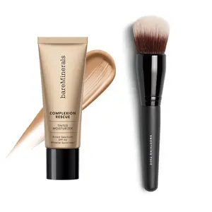 bareMinerals Complexion Rescue Tinted Moisturizer + Smoothing Face Brush Bundle - TikTok Exclusive Set, Hydrating Dewy Foundation