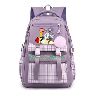 Rick & Morty Backpack for Men Women Laptop Backpacks Large Capacity with Internal Compartments for 15.6 Inch Style-3-Purple