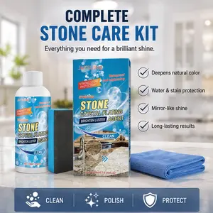 Quartz Countertop Stone Care Kit, Scratch Repair & Polish Cleaner for Kitchen Tile Surfaces, Shine and Stain Protection