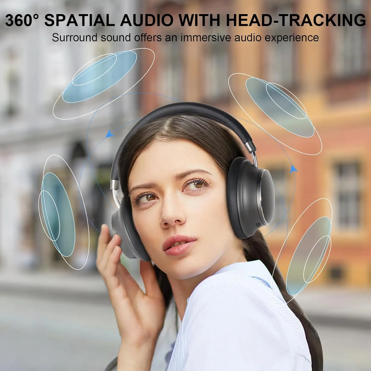 #348 Active Noise Cancelling Wireless Bluetooth Headphone,Custom EQ,Over-Ear,Foldable,Iphone / Android,Wired Charging,Hifi Audio