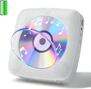 CD Player Portable with  Wall Mountable, CD Music  Operated Players for  with Speakers 1800mAh Rechargeable LCD Screen Display FM Radio USB AUX Jack Remote Control