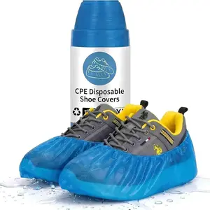 Shoe Covers Disposable Non-Slip, 100 Pack (50 Pairs) Waterproof CPE Boot Booties with Compact Roll for Easy Storage, Hygienic Foot Covers for Indoors, Real Estate, Home Cleaning, Fits Most