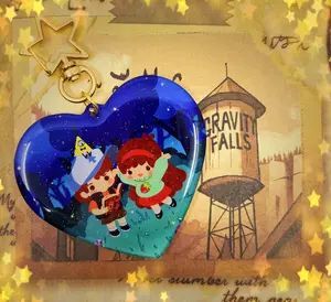 Gravity Falls Mabel Dipper Pines Bill Cipher Keychain Plastic