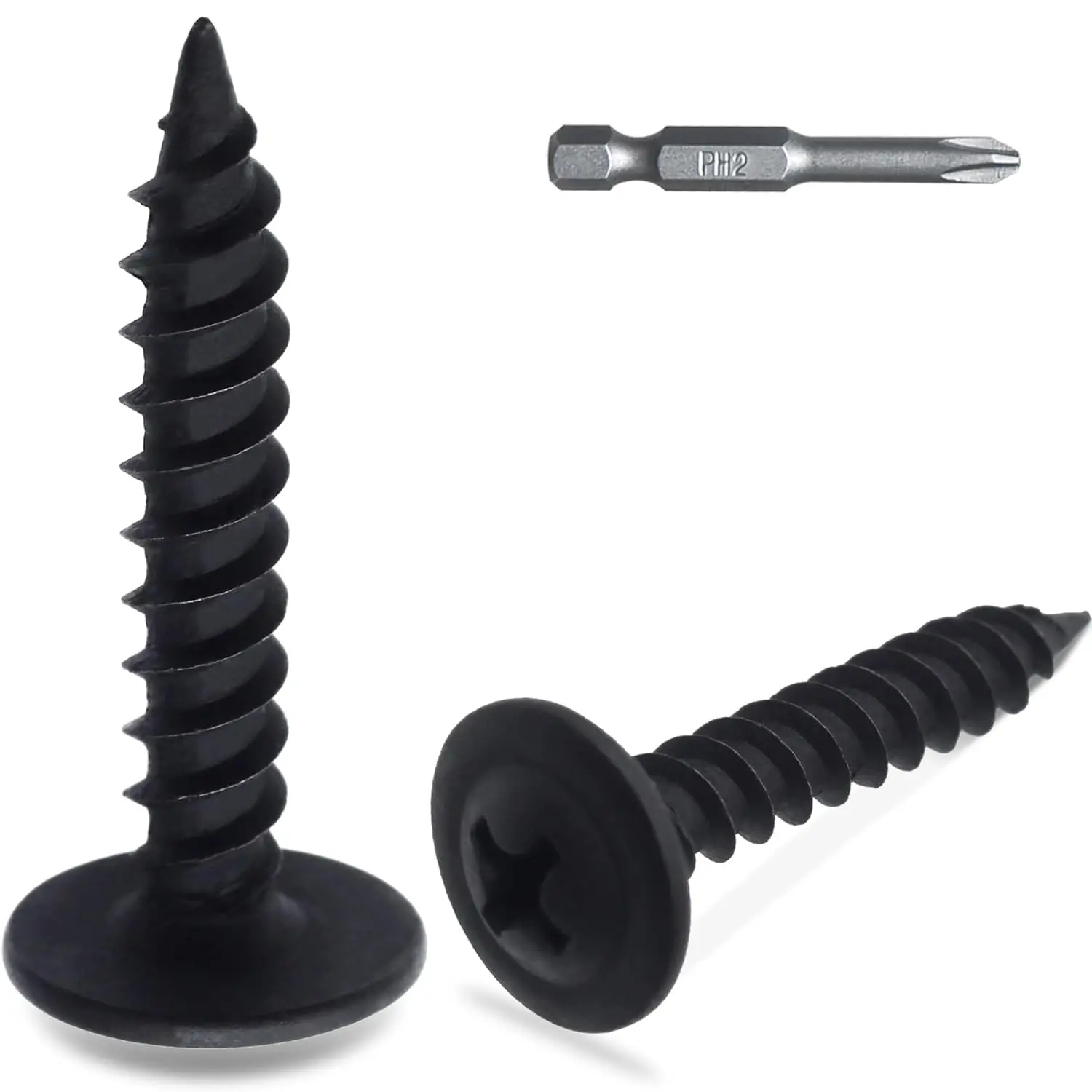120 count #8 x 1"  Truss   Screws, Phillips Drive, Black  Screws, Screws with  Bit