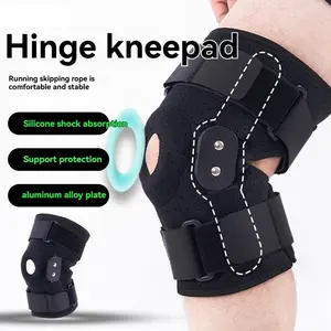 Aluminum Alloy Knee Brace Support Strap, Knee Stabilizer, Adjustable Compression Hinge Design, Metal Plate Stability for All Sports, Sporty Style