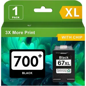 67XL Black Ink  Compatible for  Ink 67 XL Black Printer Ink  Work for DeskJet 2700 2700e 2755e 2800 2855e 4155e 4255e 2852e Envy 6055e 6000 6455e (1 Black)