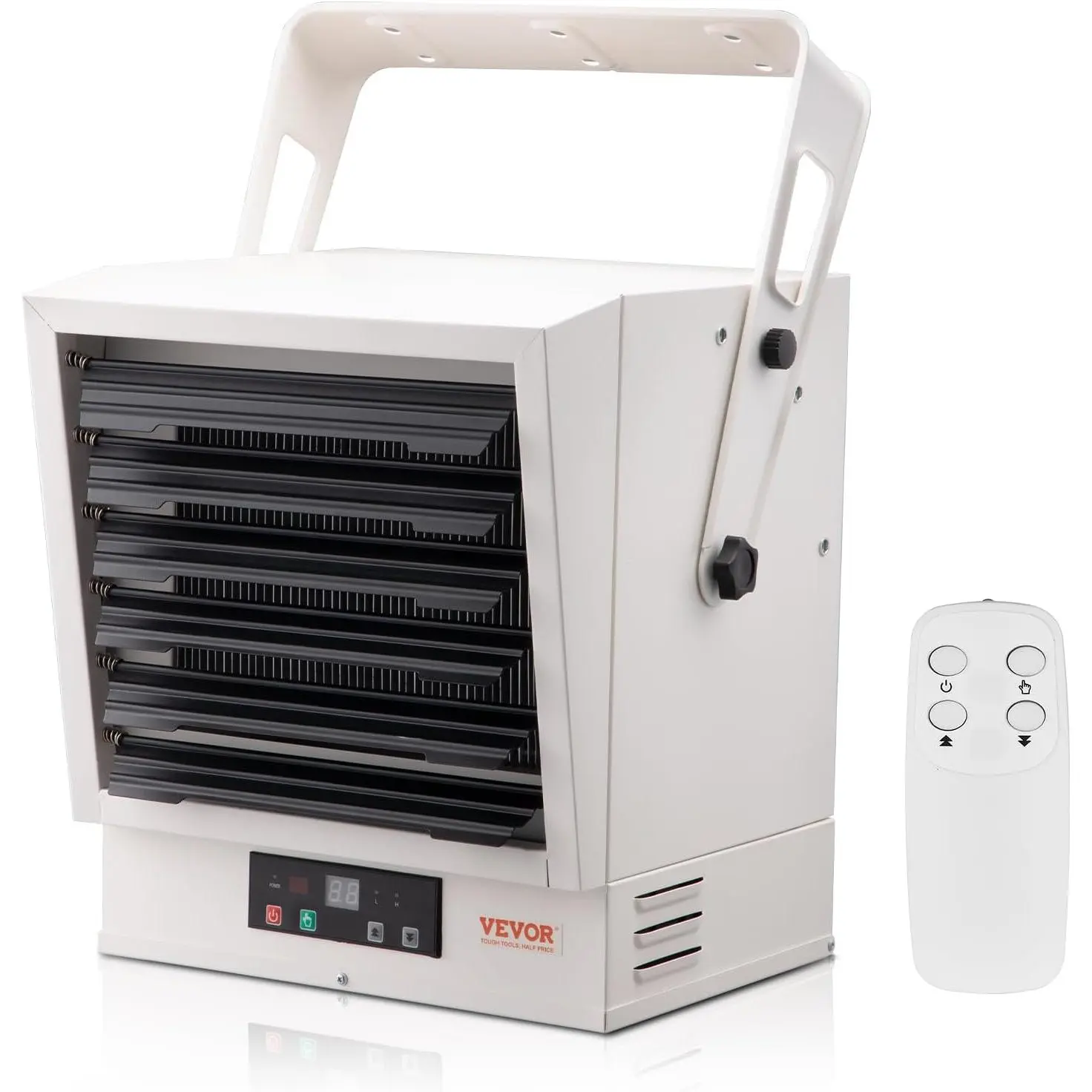【Father's Day Gift】VEVOR 10000-W Electric Fan-Forced Digital Garage Heater, Hardwired Wall/Ceiling Mount Shop Heater with Remote Control, 9-Hour Timer, Overheat Protection, Adjustable Settings, Energy Savings, Ideal for Workshop Use